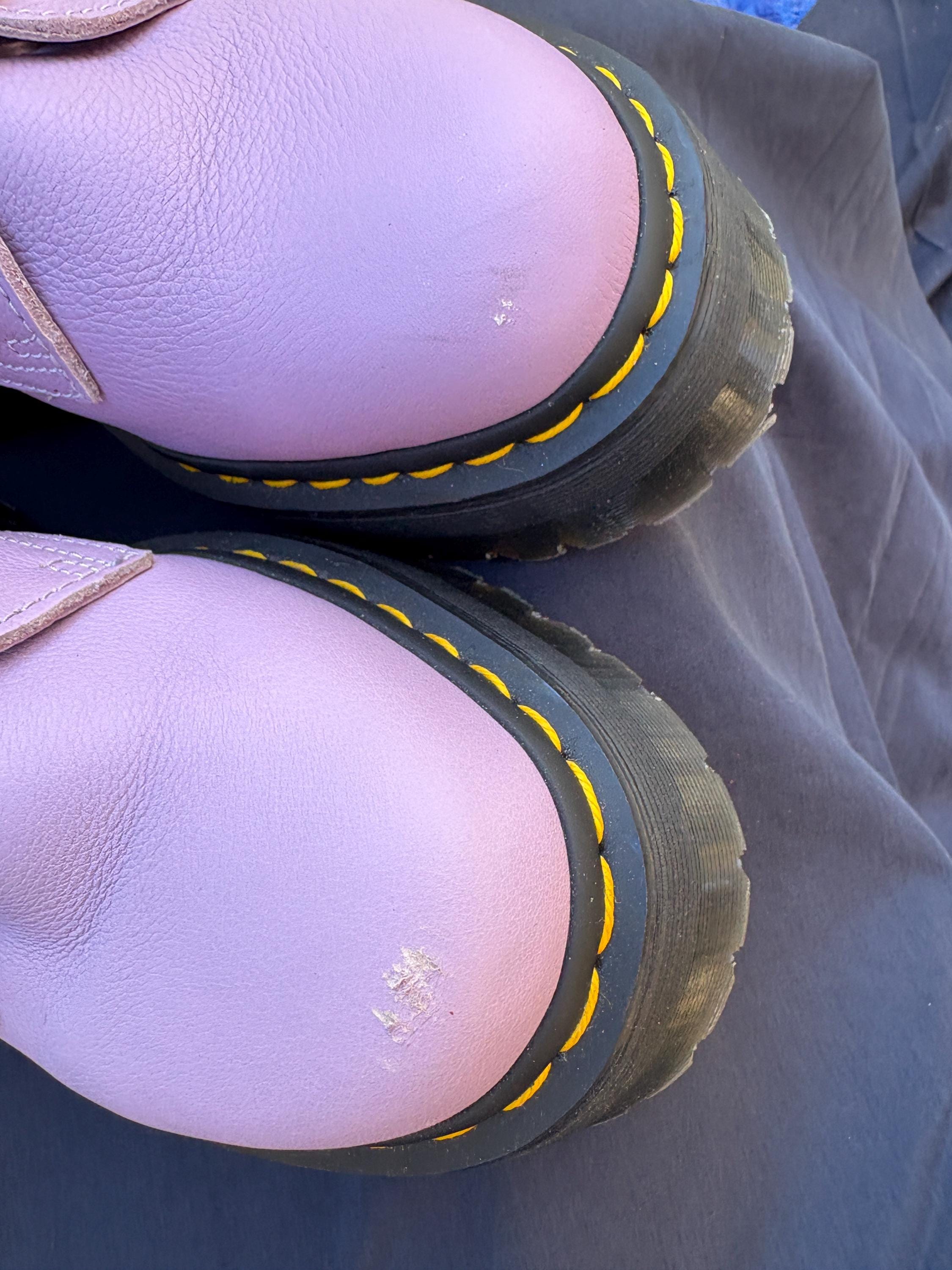 Rare Doc Martens Jadon Platform Boots: Dusty Purple Leather, Women's Size 8