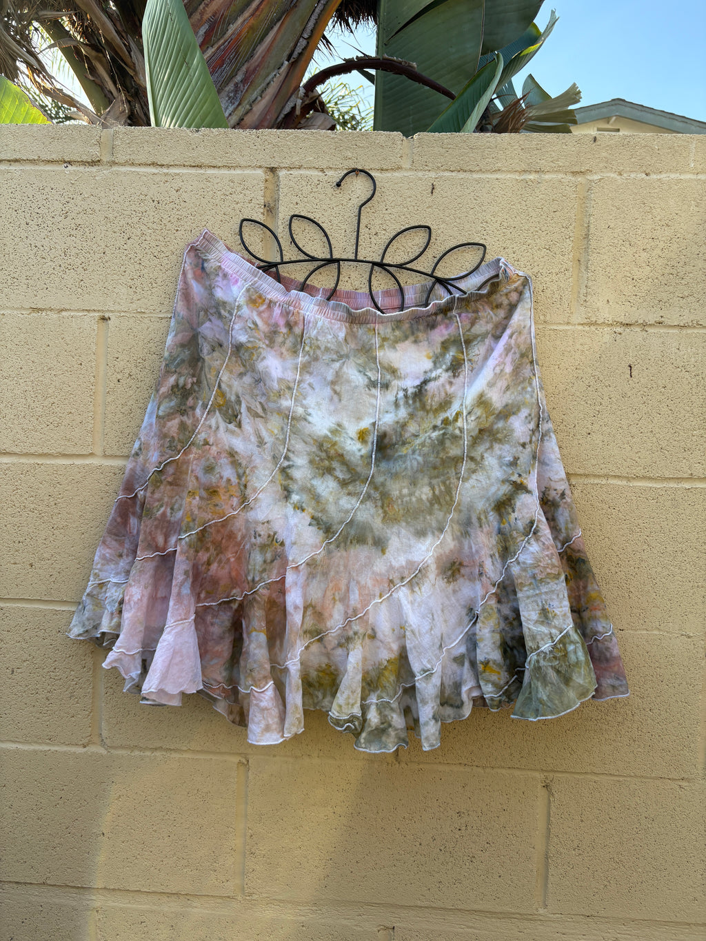 Green Cotton Skirt M | Curated by 2DogsCreative