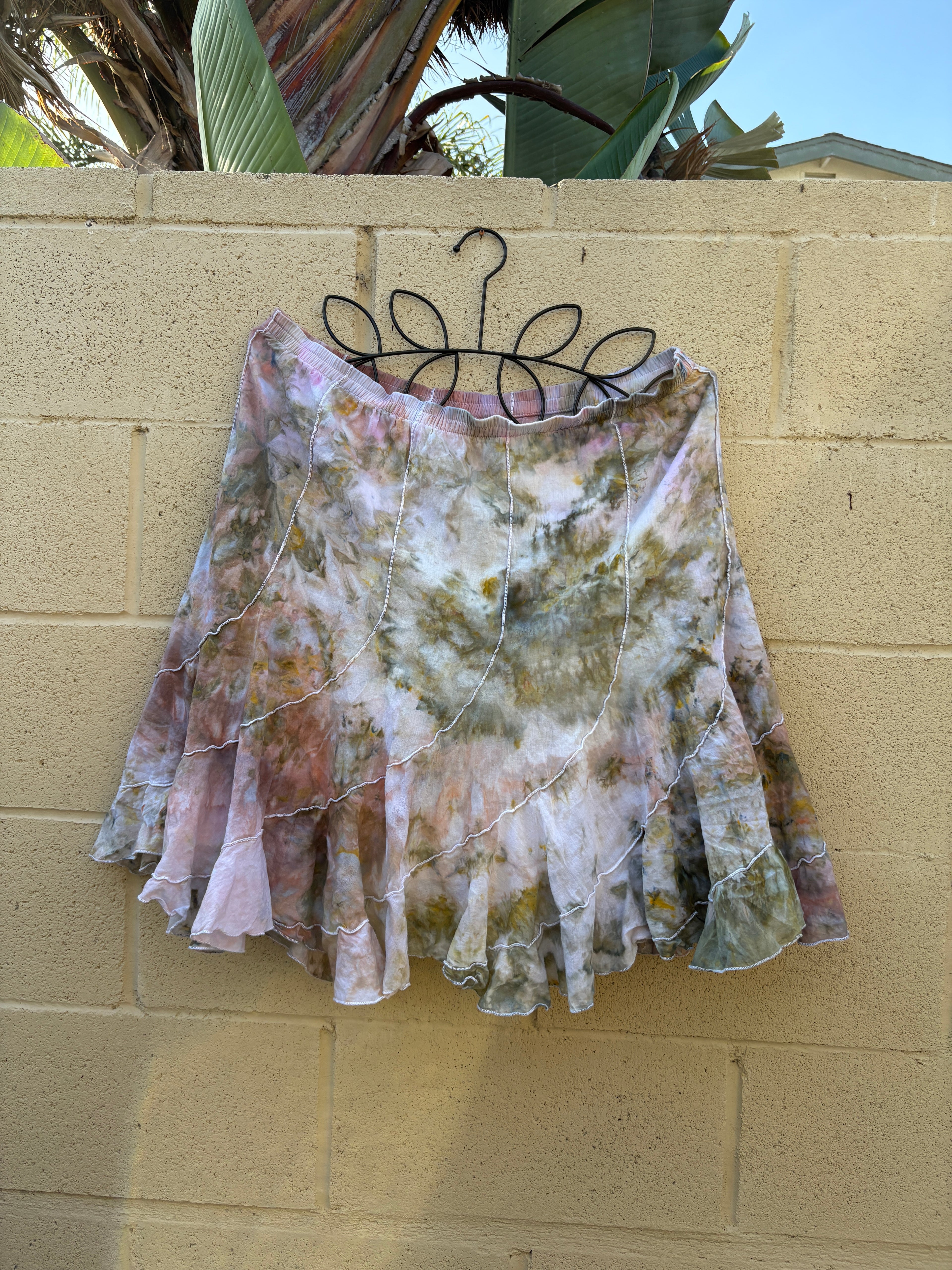 Green Cotton Skirt M | Curated by 2DogsCreative