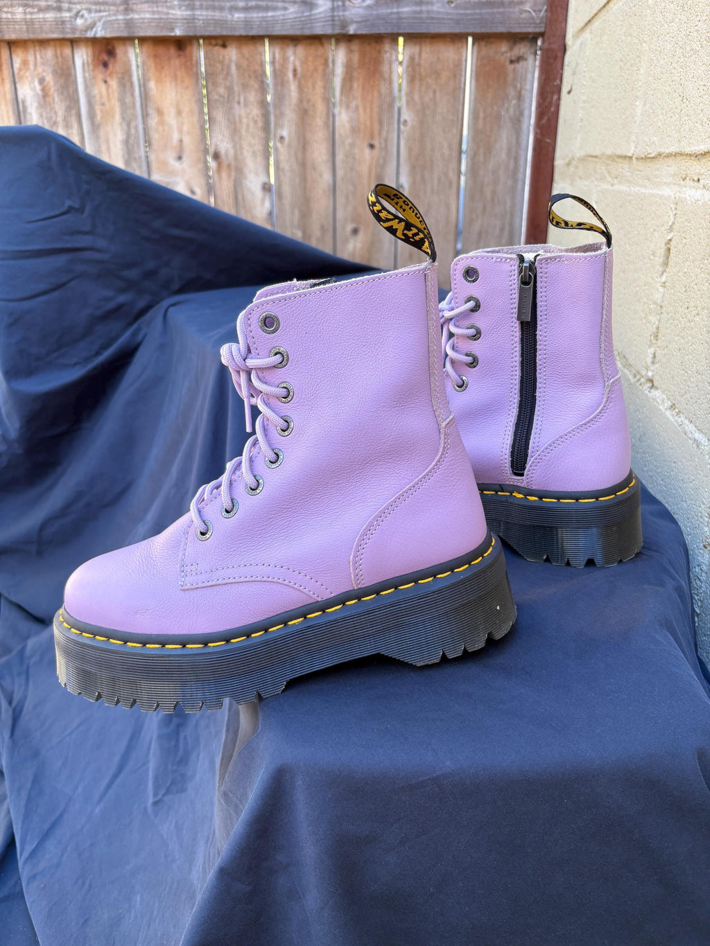 Rare Doc Martens Jadon Platform Boots: Dusty Purple Leather, Women's Size 8