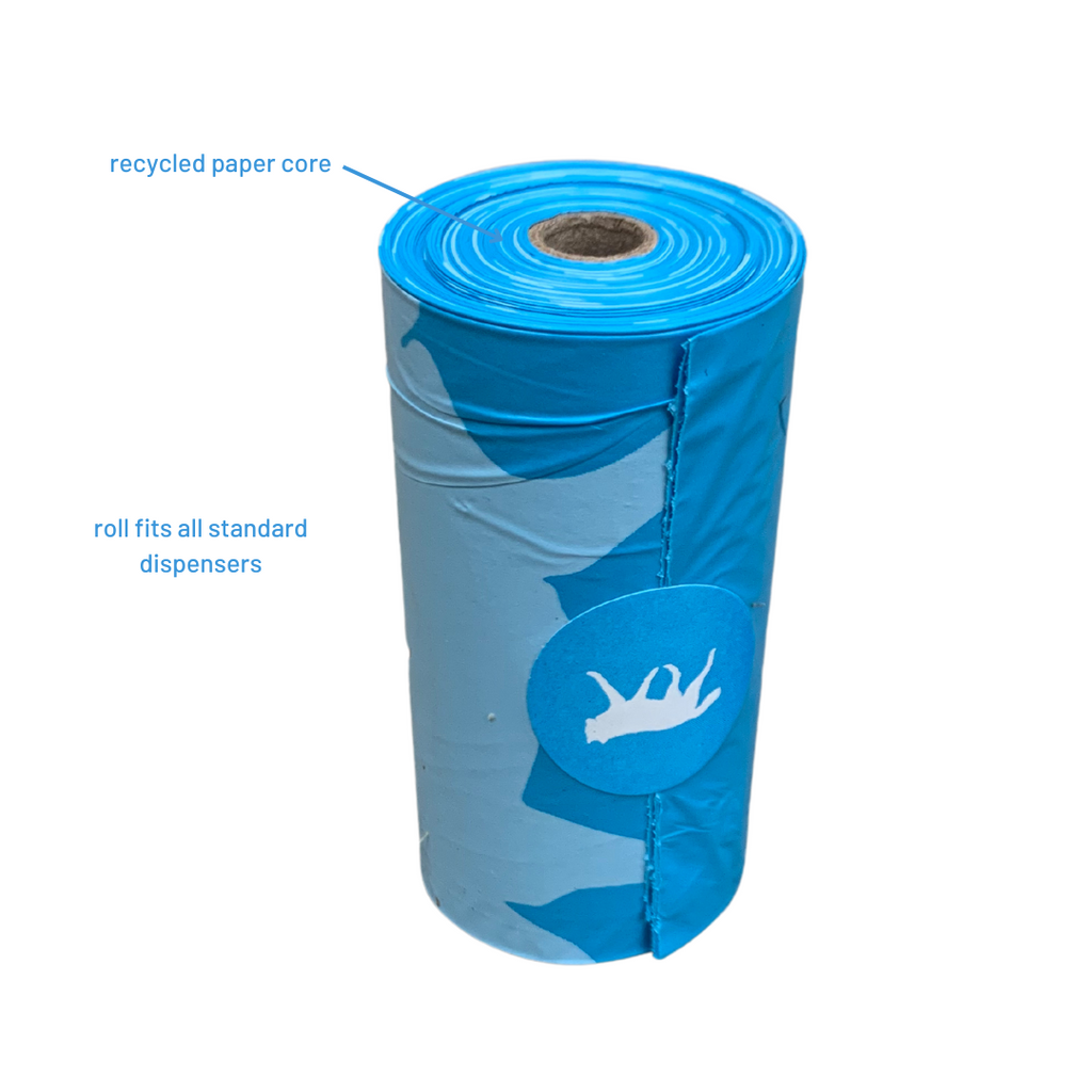 bio-based dog poop bags + bamboo dispenser | Supports Dog Rescues | 2DogsCreative